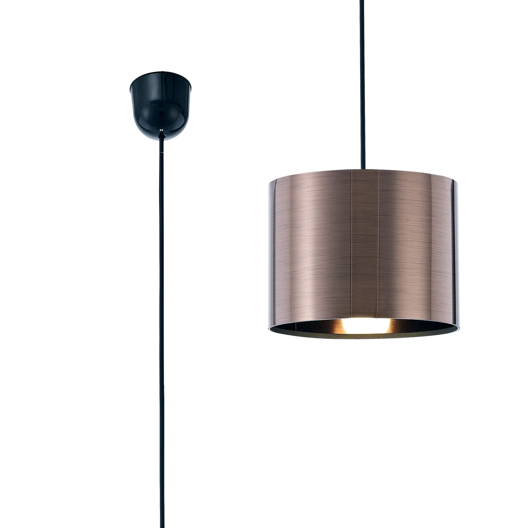 D0251  Dako 20cm Acrylic Pendant 1 Light Bronze Black